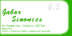 gabor simonics business card